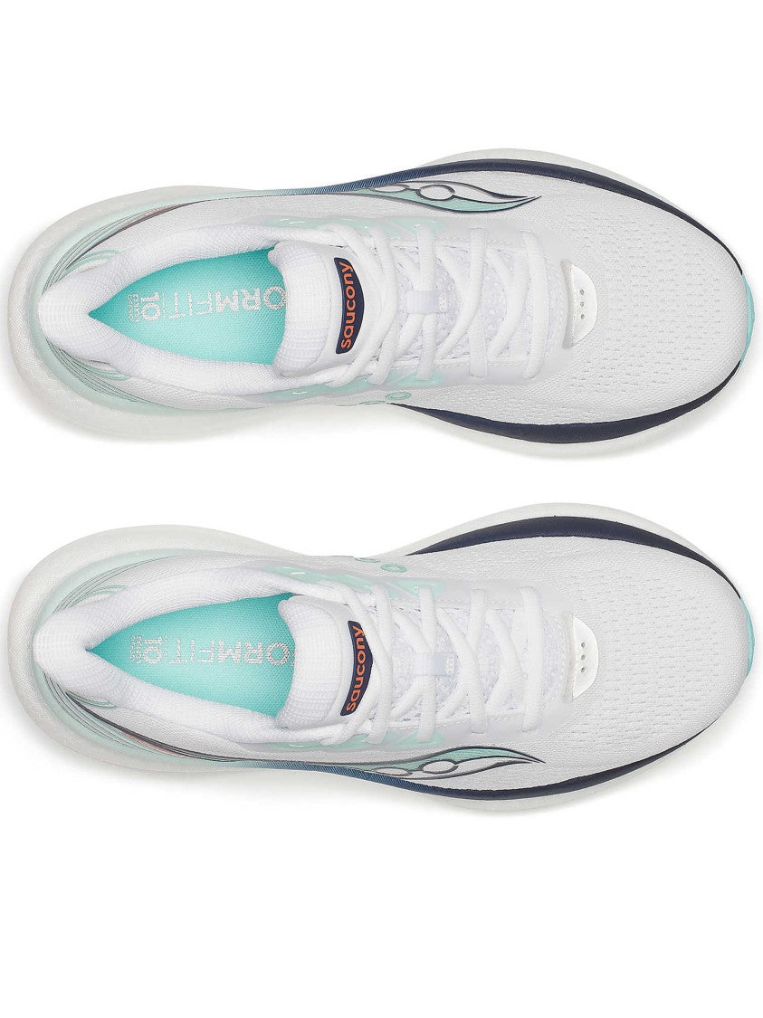 Saucony White Triumph 23 Sleek Mesh Running Shoe