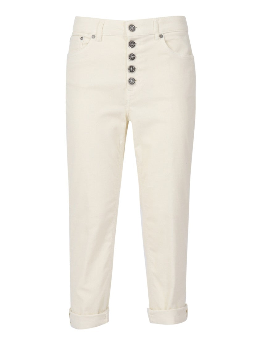 Dondup High-Waisted Tailored Pants With Decorative Buttons