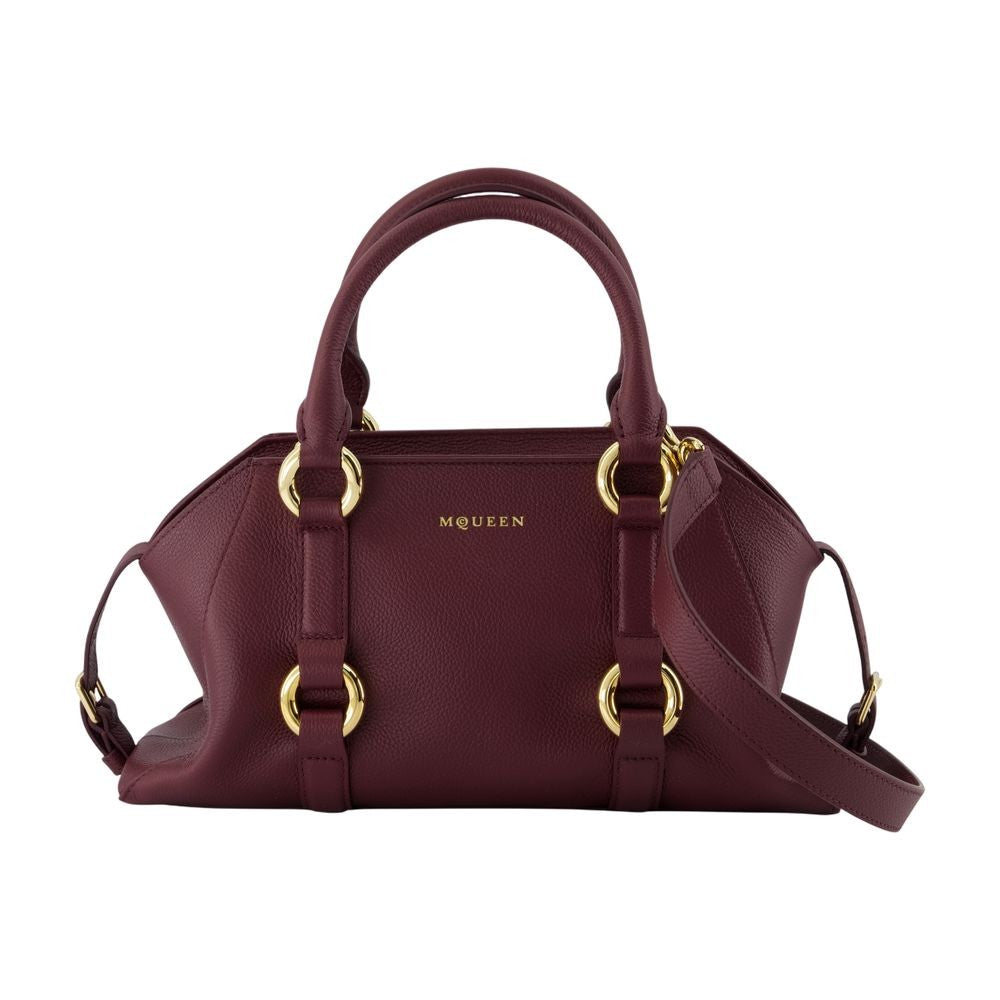 Alexander Mcqueen Compact Burgundy Calfskin Leather Purse