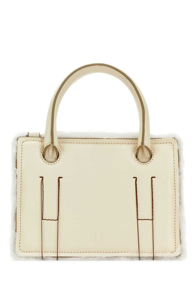 Dentro Ivory Leather Mini Otto Handbag