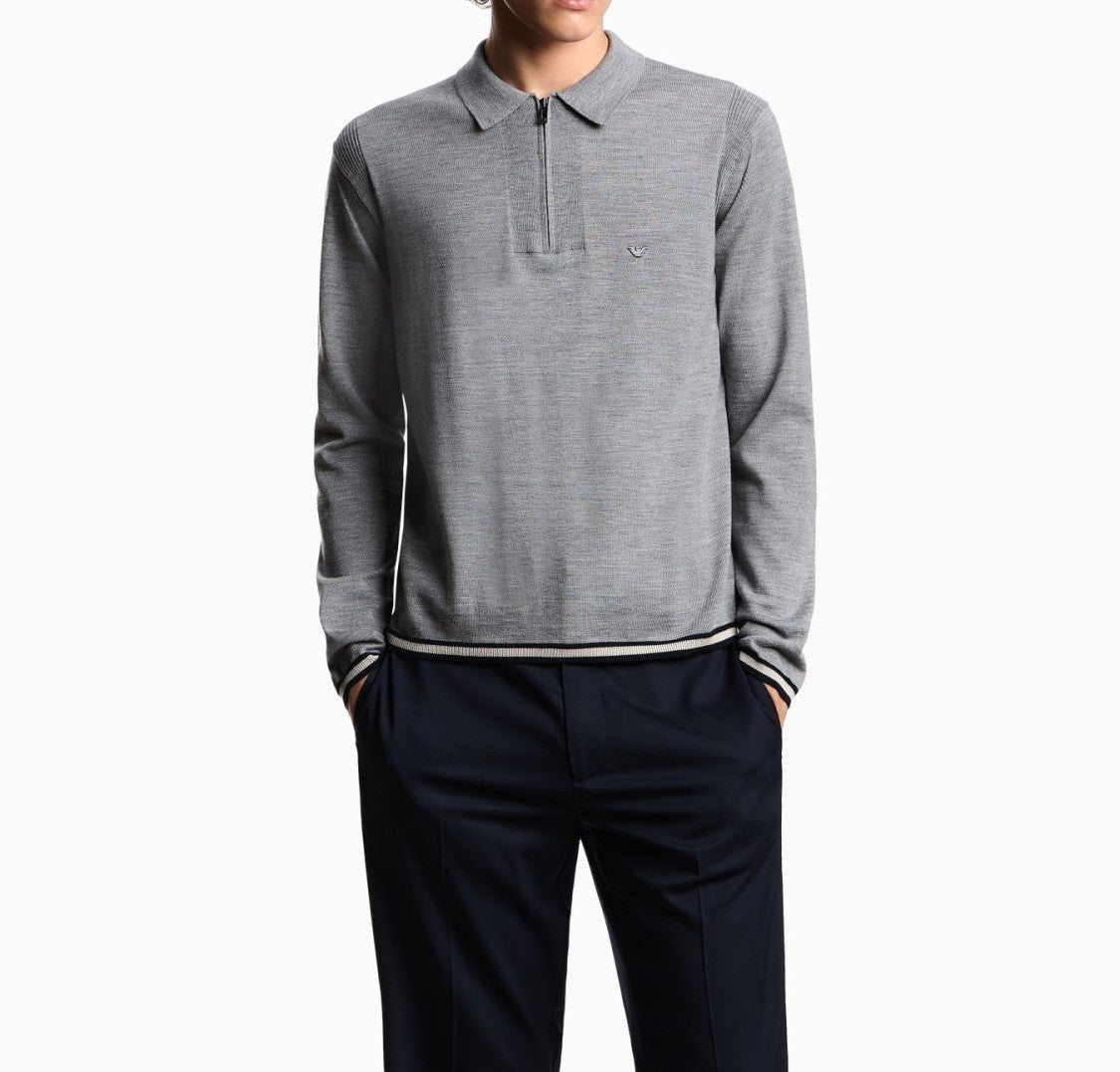 Emporio Armani Light Grey Slim Fit Pullover
