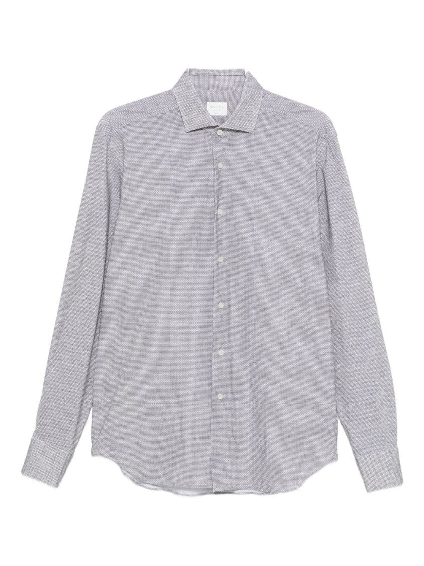 Xacus Tailored Grey Shirt With Textured Pattern