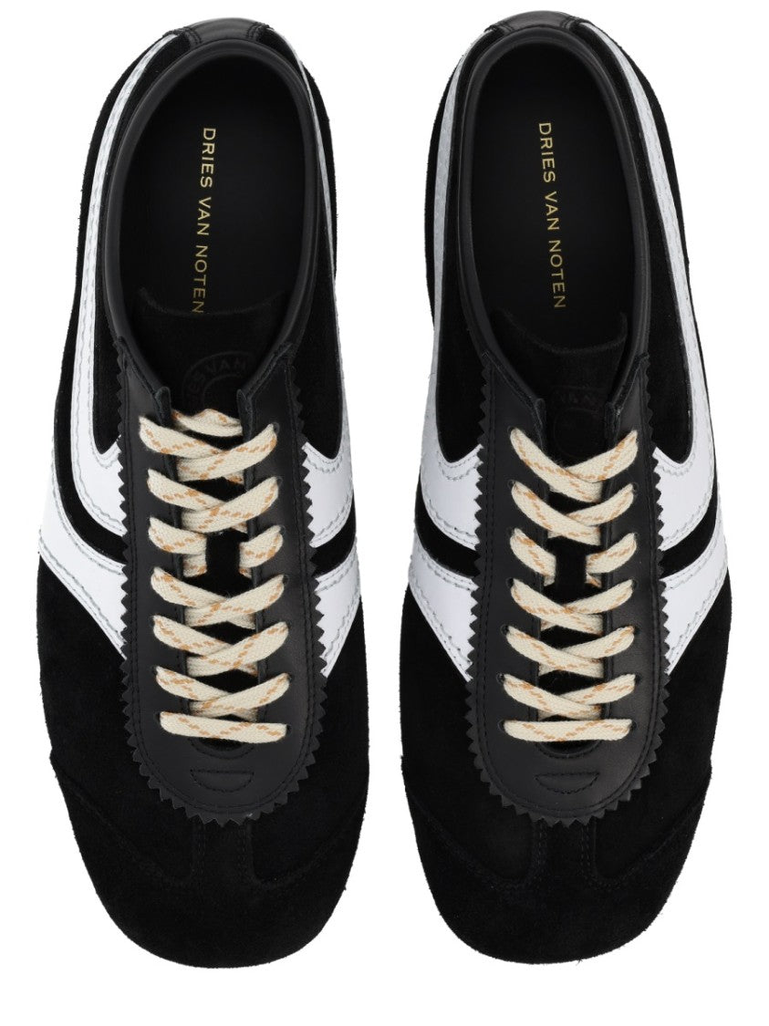Dries Van Noten Suede Leather Side Stripes Sneakers