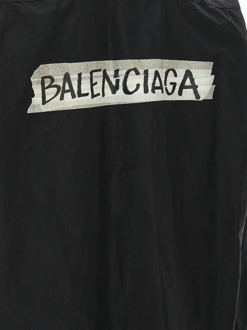 Balenciaga Relaxed Oversized Long Sleeve Shirt With Graphic Logo Detail