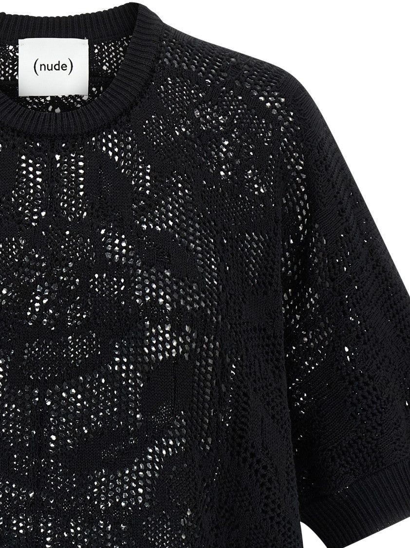 Nude Openwork Cotton Sweater