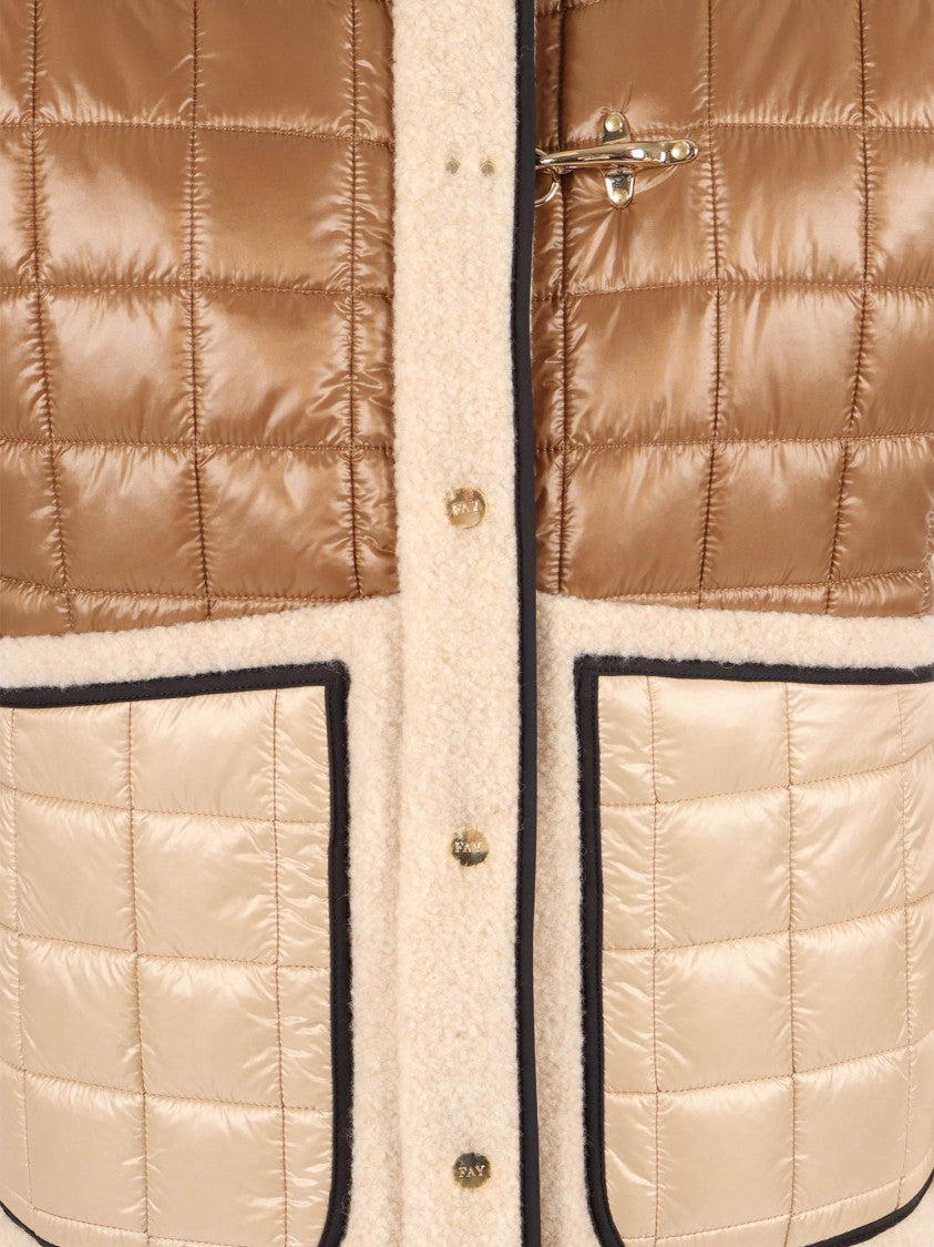 Fay Quilted Vest With Mixed Textures