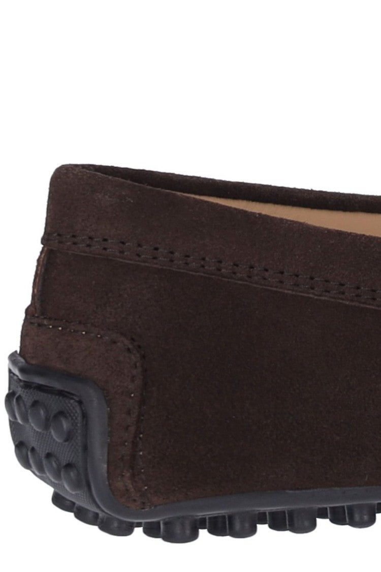 Tod's Dark Brown Suede Loafers With Moccasin-Style Upper