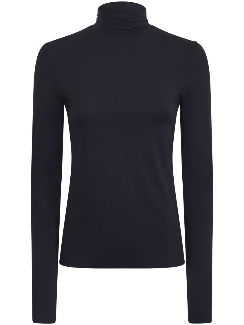 Max Mara Form-Fitting Black Sweater With Smooth Texture