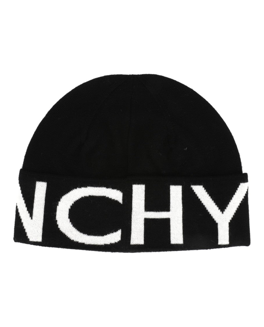 Givenchy Black Jacquard Logo Beanie With Snug Fit