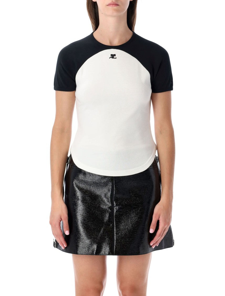 Courrèges Circle Contrast Cotton T-Shirt