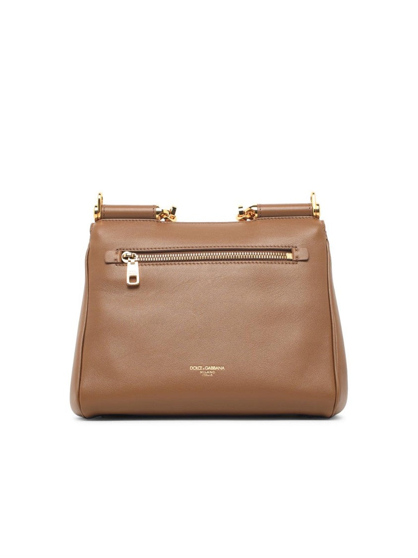 Dolce & Gabbana Brown My Sicily Calf Leather Shoulder Bag