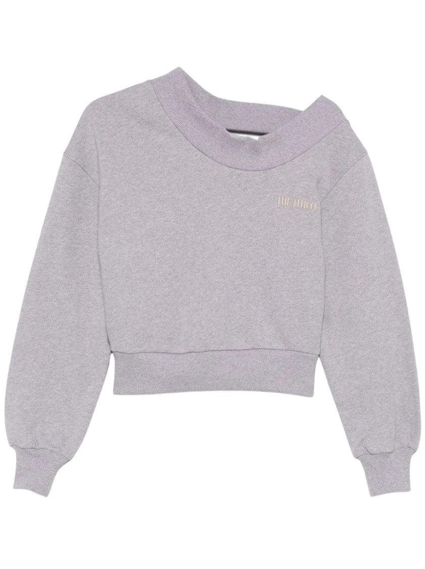 The Attico Cropped One-Shoulder Sweatshirt