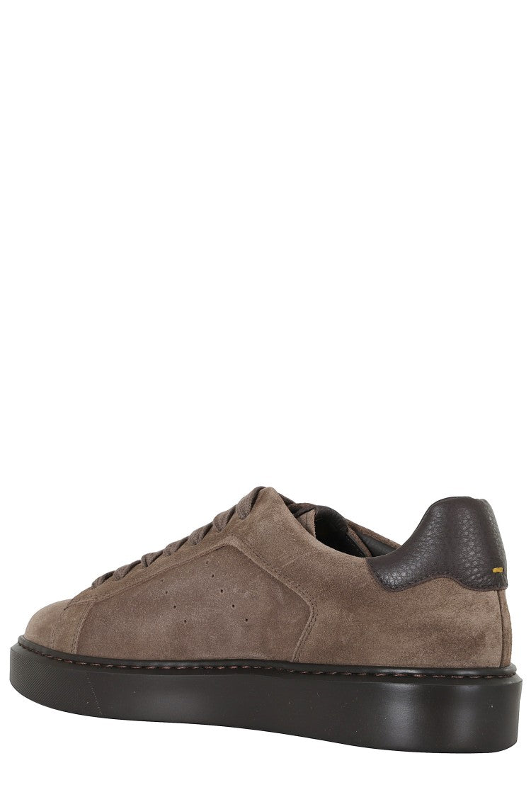 Doucal's Clay Suede Leather Low-Top Sneakers