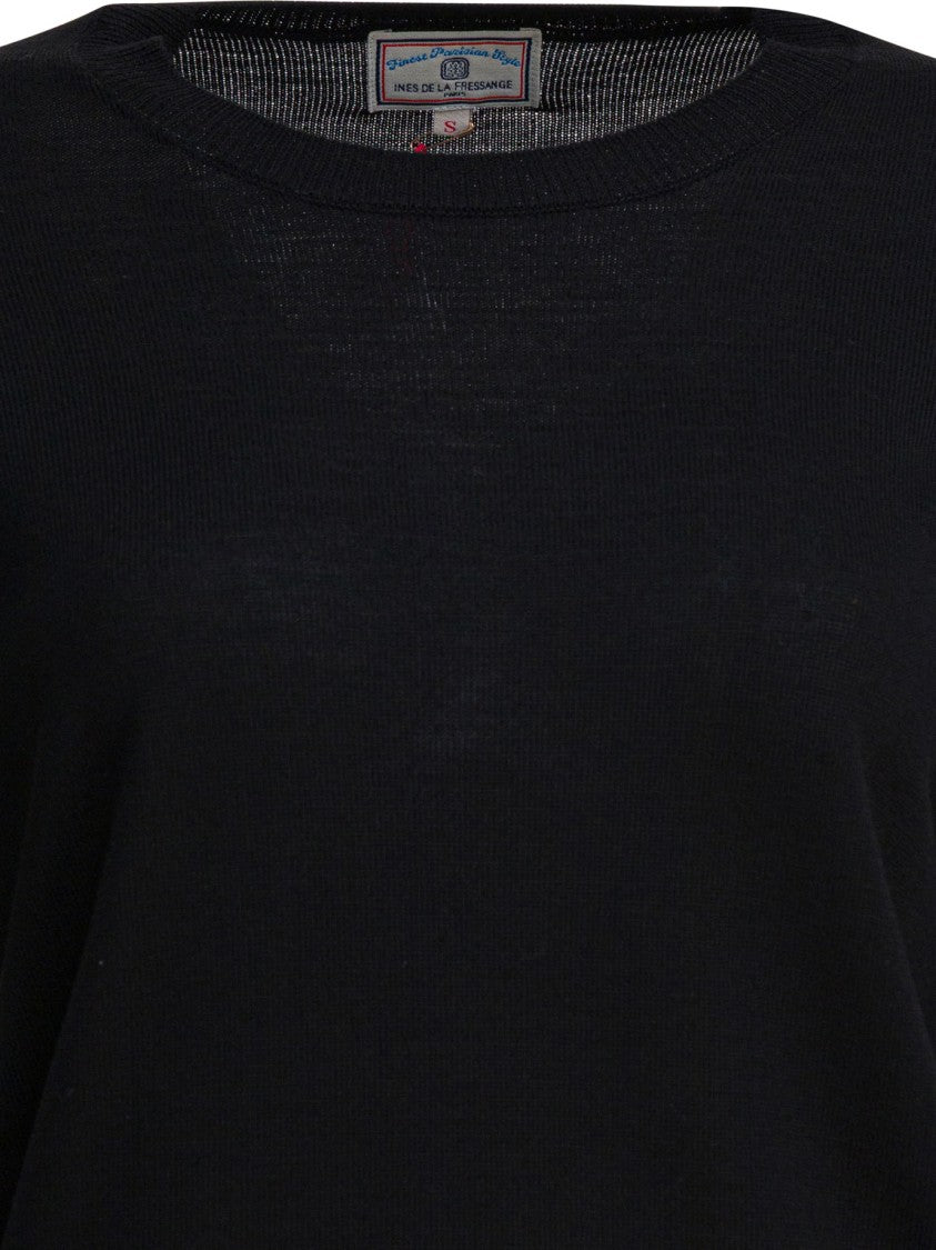 Ines De La Fressange Classic Round Neck Knitwear With Ribbed Detailing