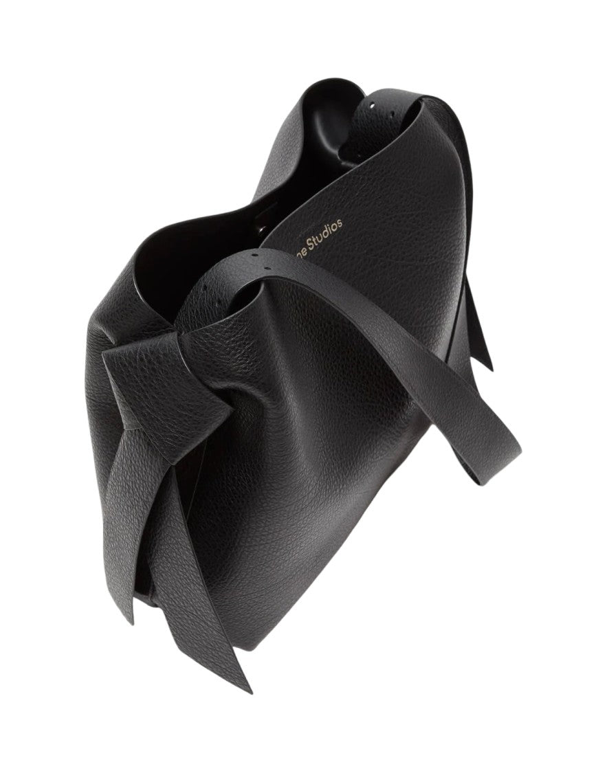Acne Studios Sculptural Black Grainy Leather Musubi Tote