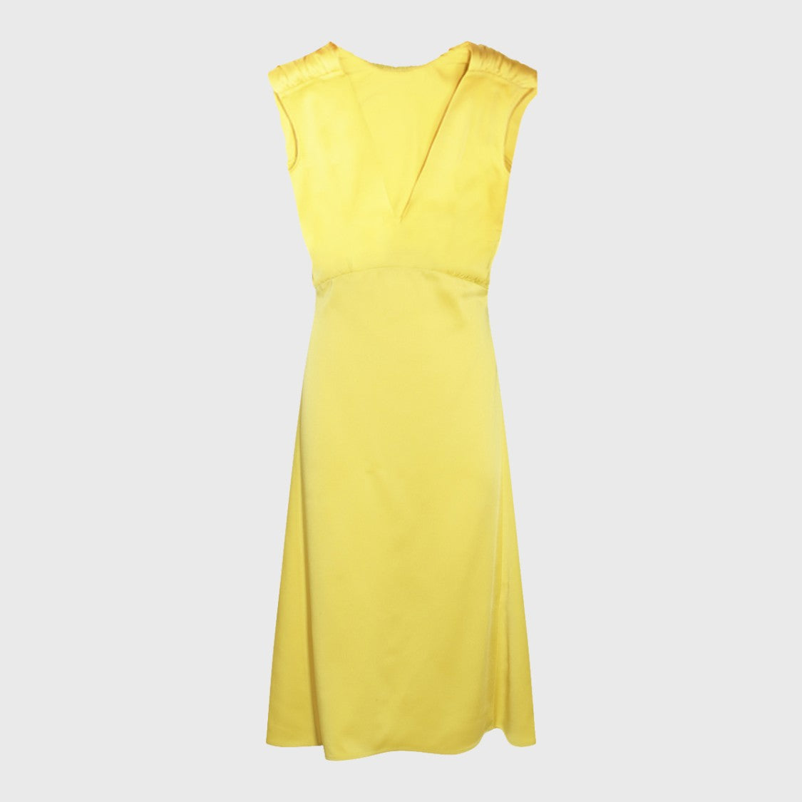Jil Sander Sleeveless Midi Dress With Gathered Bodice And V-Back Detail