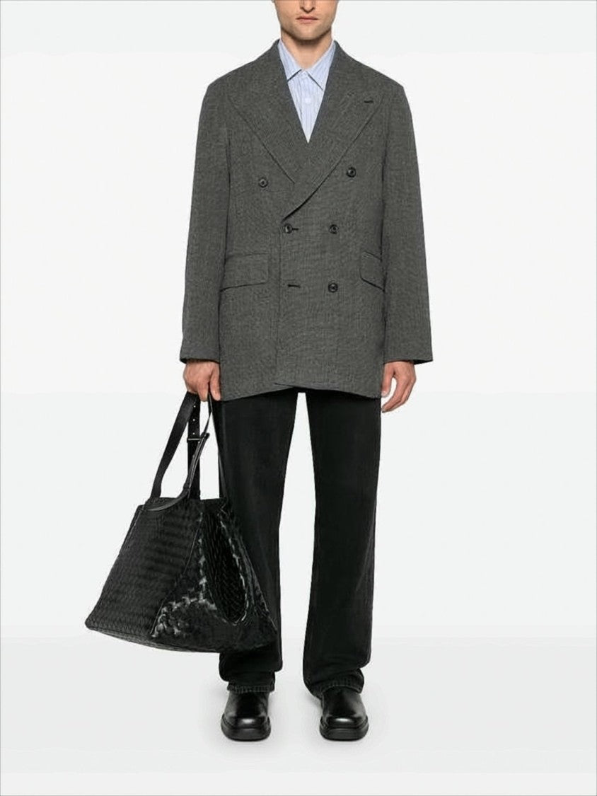 Our Legacy Textured Double-Breasted Blazer With Oversized Silhouette