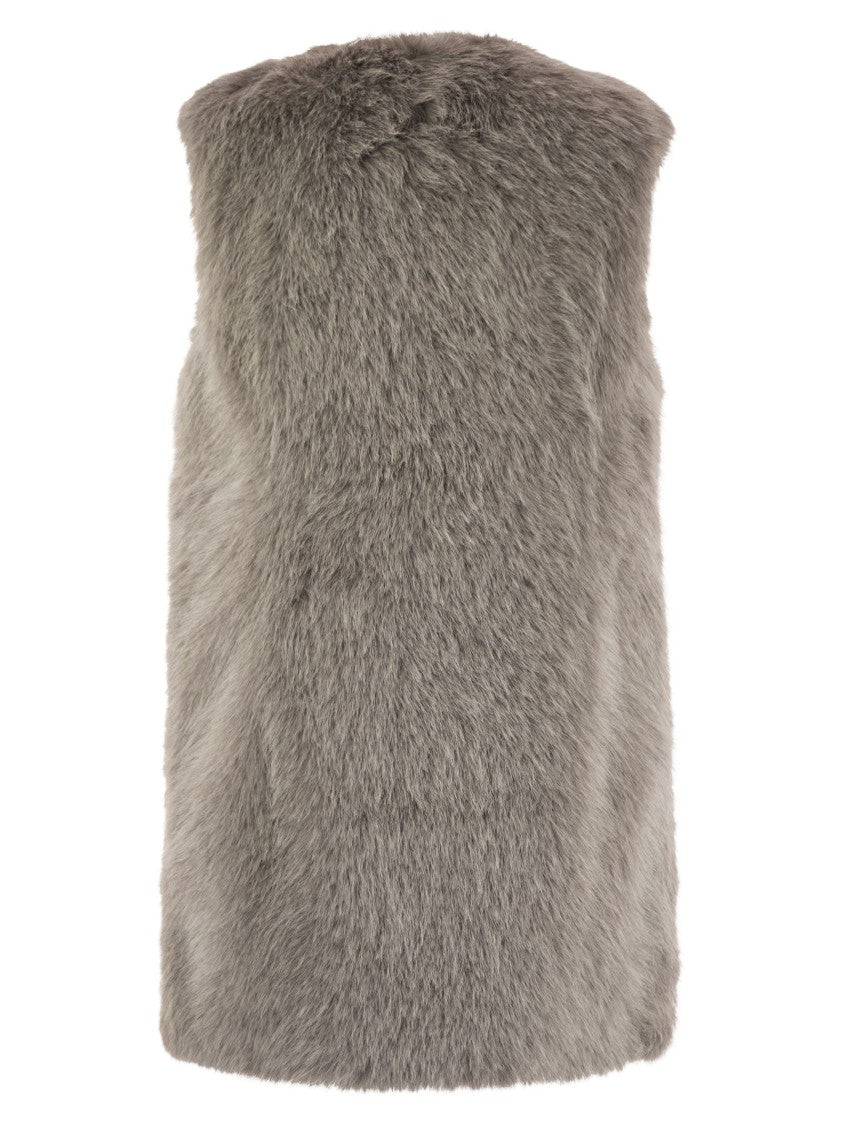 Herno Cruelty-Free Fur Sleeve Coat