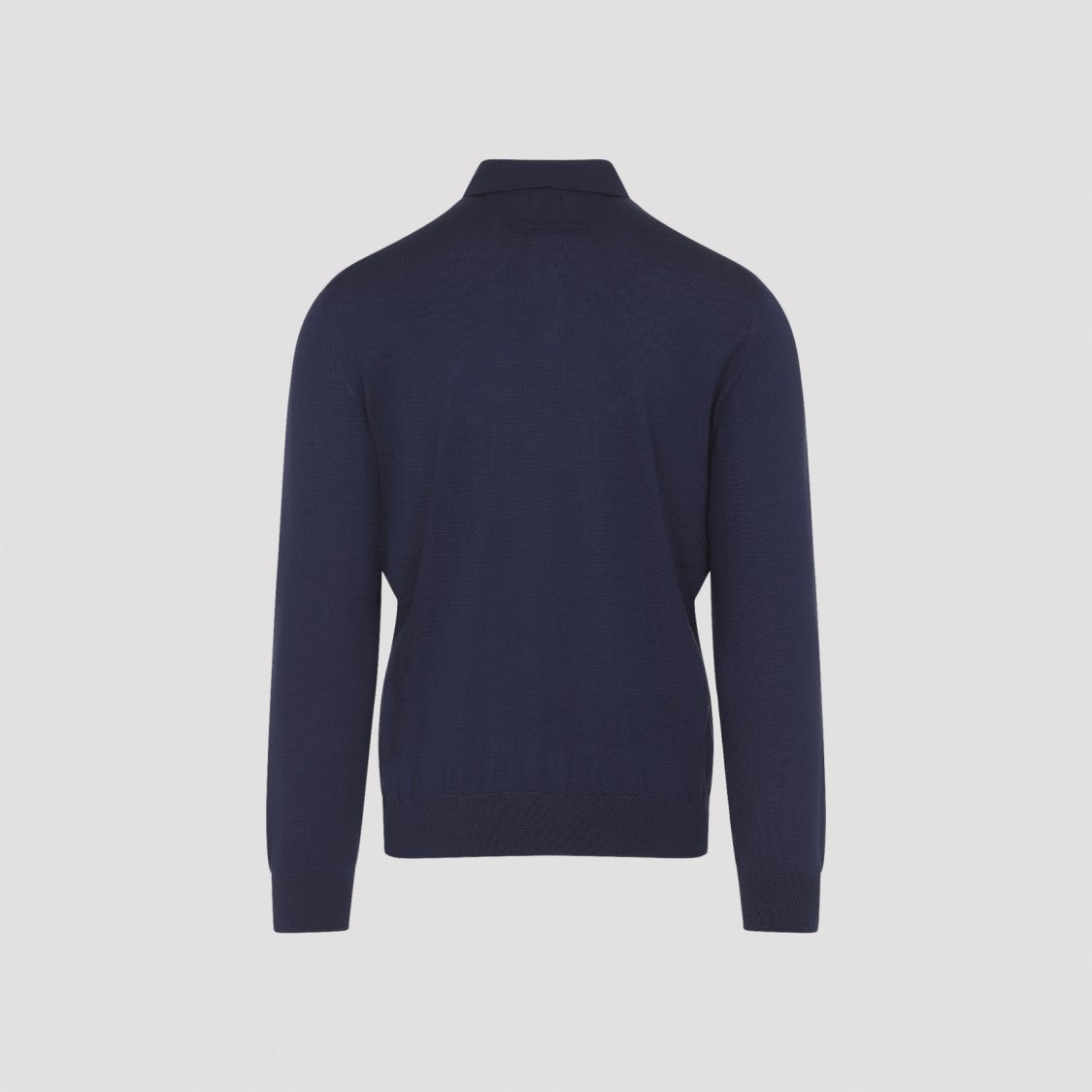Zegna Long-Sleeve Polo Sweater With Classic Collar And Button Placket