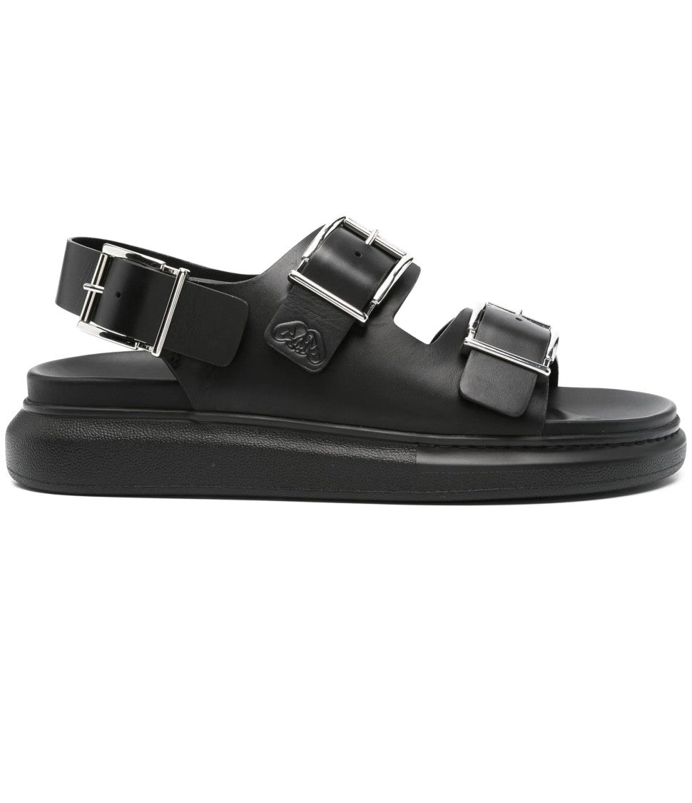 Alexander Mcqueen Black Sandals With Wide Straps