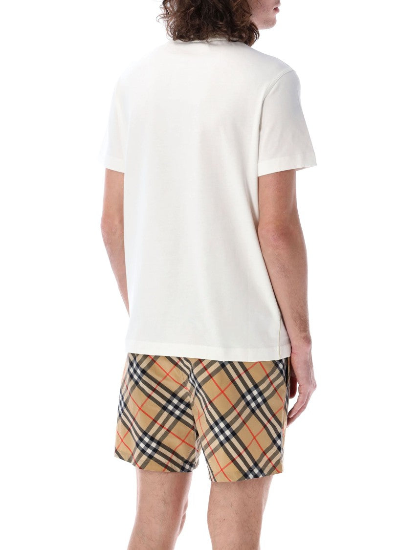 Burberry Minimalist White T-Shirt With Subtle Emblem