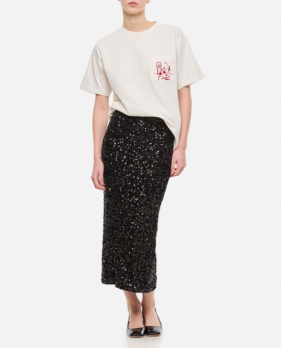 Rotate Sequin Midi Pencil Skirt