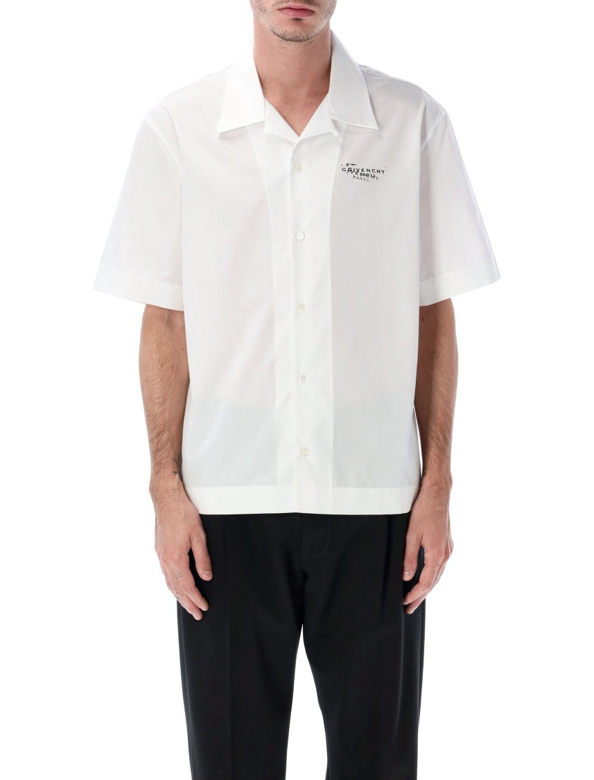 Givenchy Short-Sleeve Cotton Poplin Shirt With Hawaiian Collar