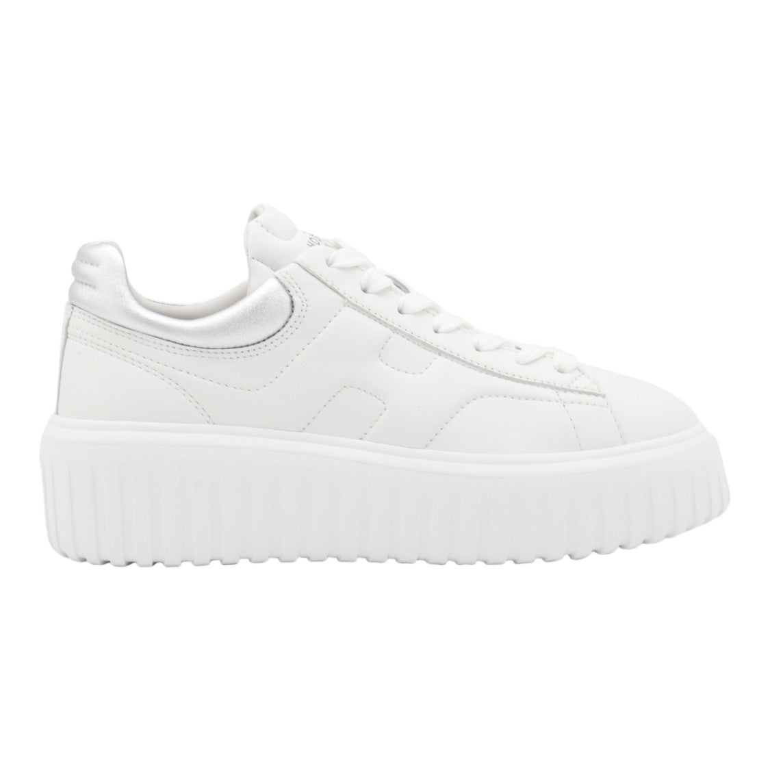 Hogan White Sneakers With Ridged Platform Sole