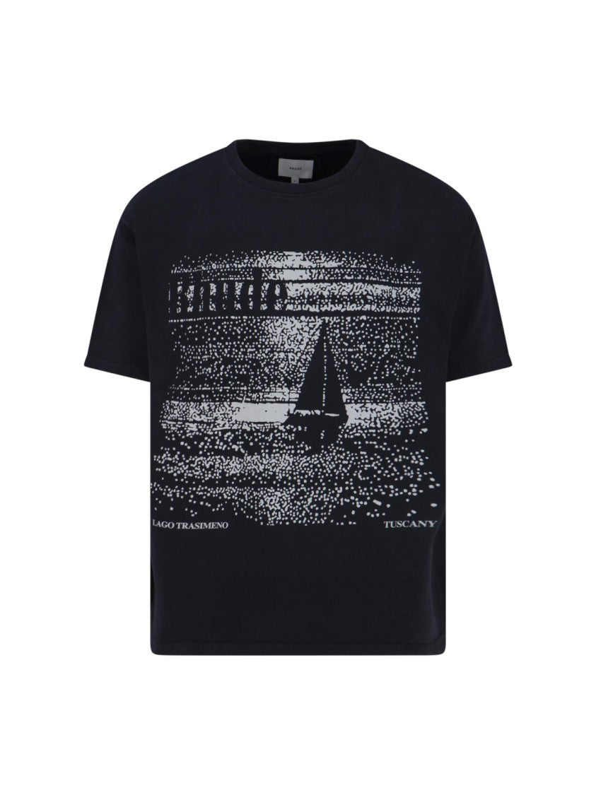 Rhude Minimalist Black T-Shirt With Crew Neckline