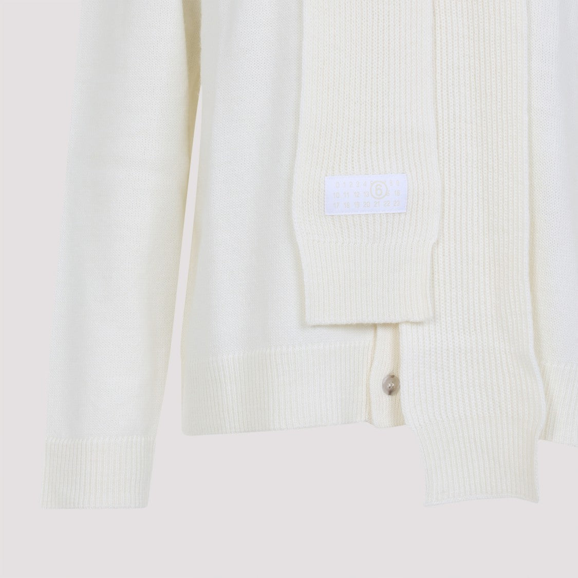 Mm6 By Maison Margiela White Wool Cardigan