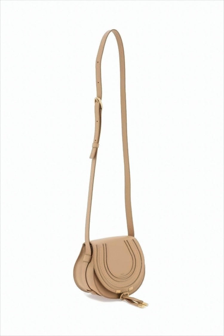 Chloé Half-Moon Structured Crossbody Bag With Layered Stitching
