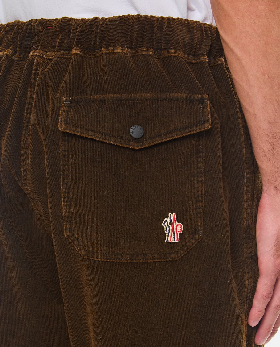 Moncler Grenoble Brown Ribbed Trousers