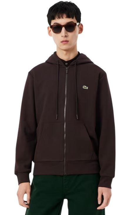 Lacoste Classic Zip-Up Hoodie With Jersey-Lined Hood