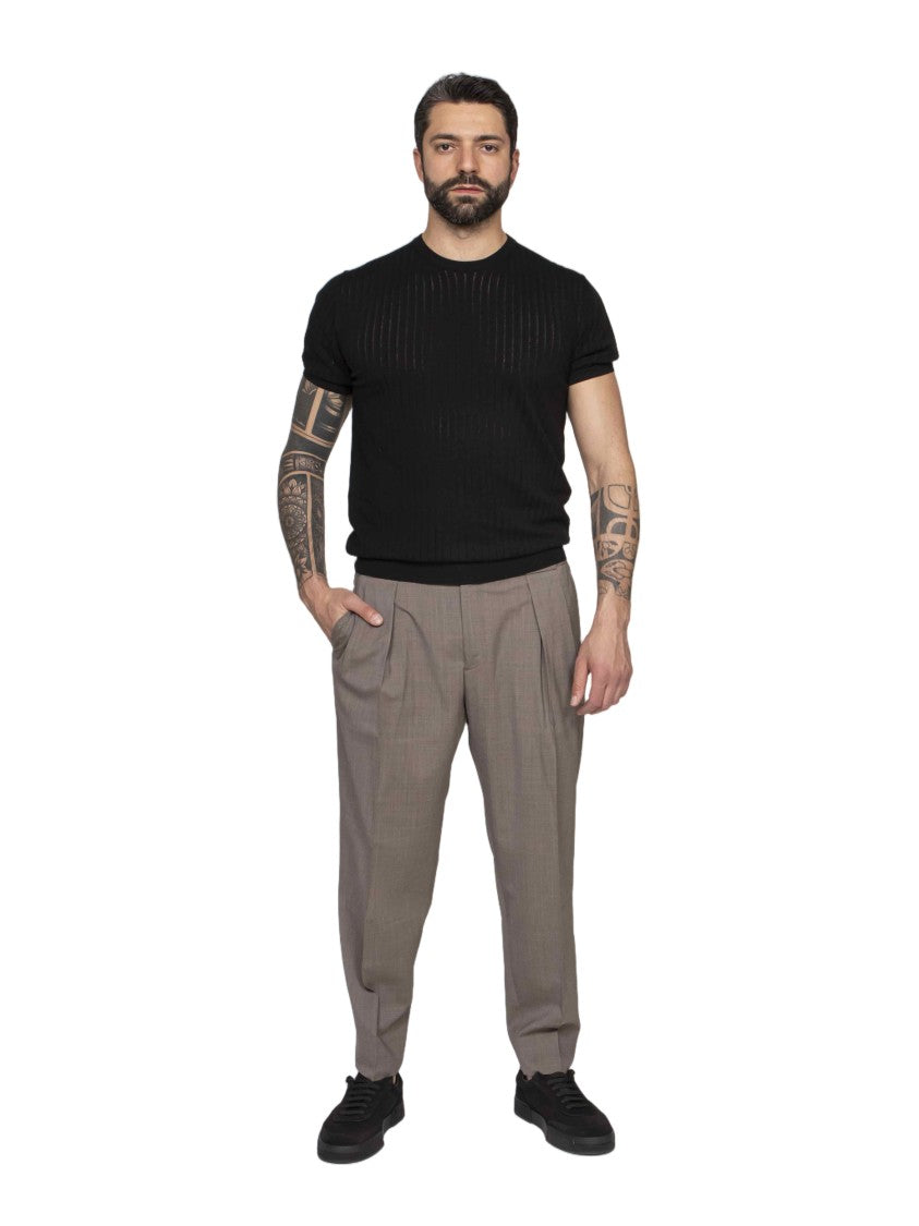 Mauro Ottaviani Fitted Ribbed Short-Sleeve Crew Neck T-Shirt