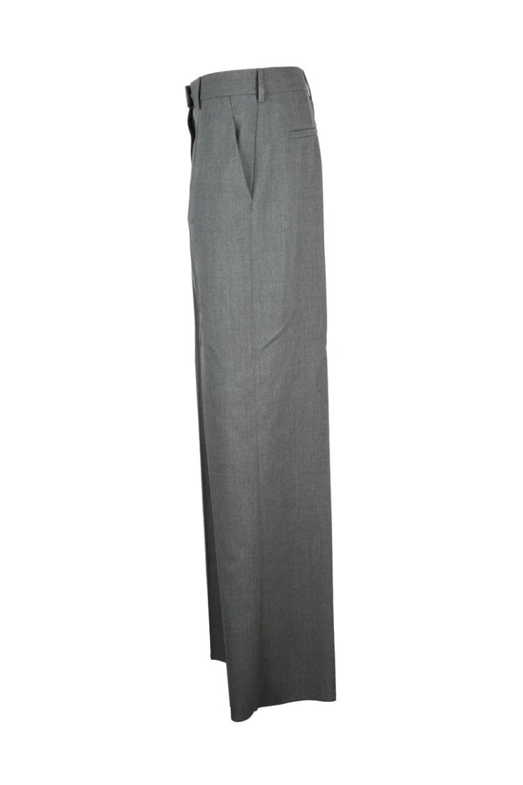 Valentino Virgin Wool Trousers - Grey