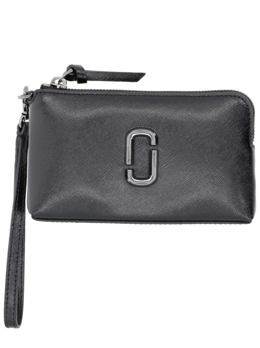 Marc Jacobs Beige Crosshatch Leather Zip Around Wristlet