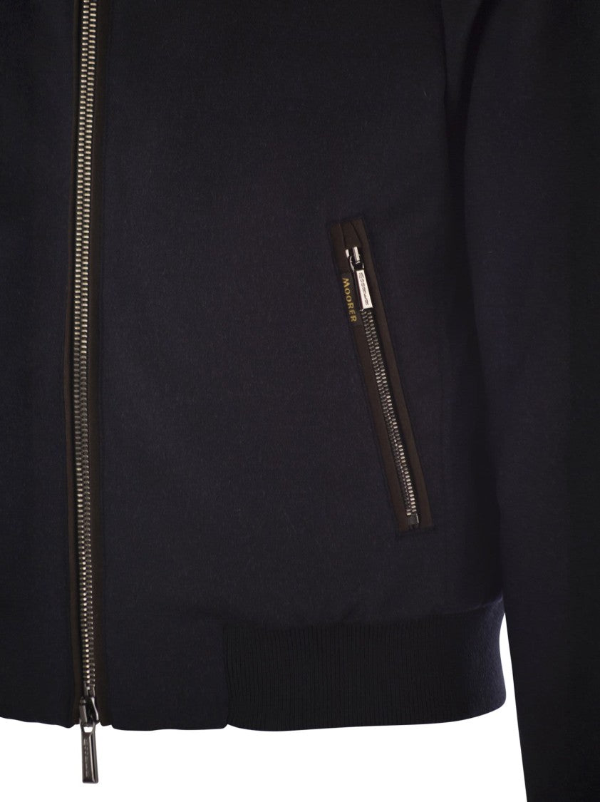 Moorer Bellati-Ls9 - Padded Bomber Jacket In Wool And Cashmere