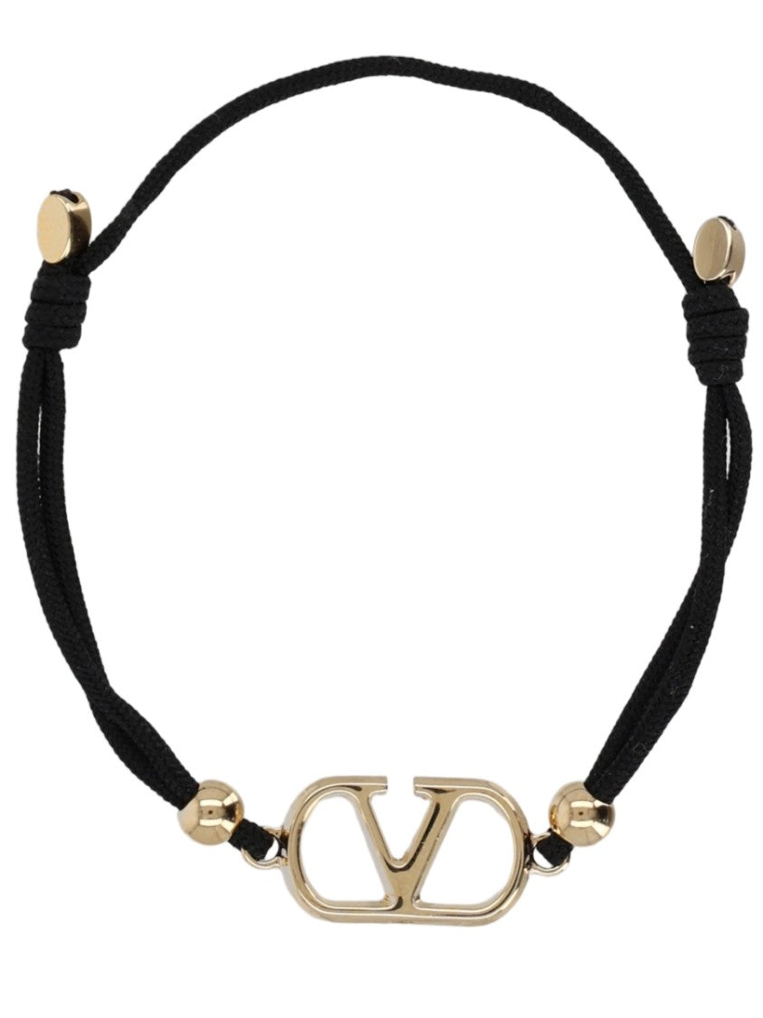 Valentino Garavani Vlogo Signature Strass Adjustable Cord Bracelet