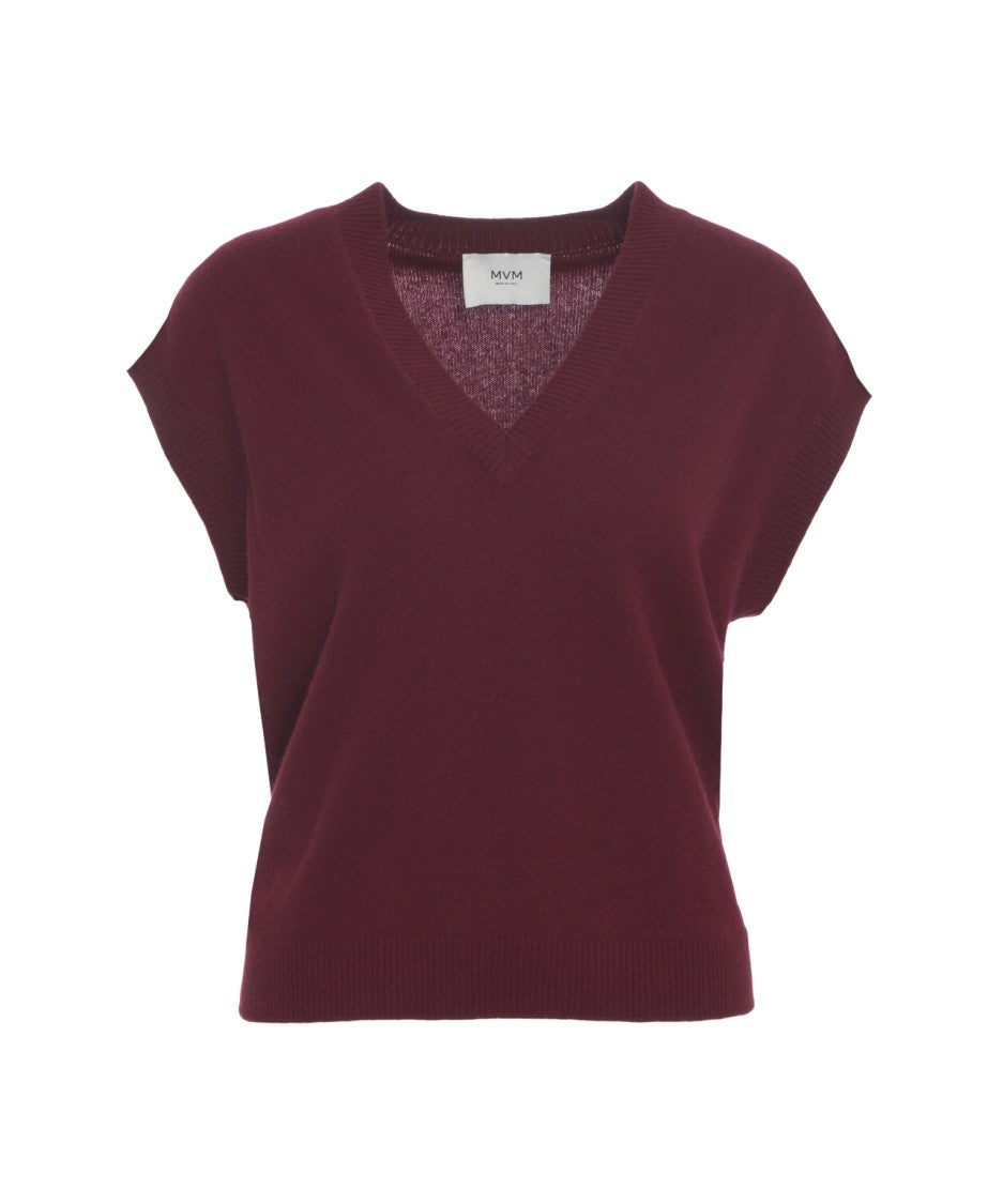 Mvm Cashmere Vest With Classic V-Neck