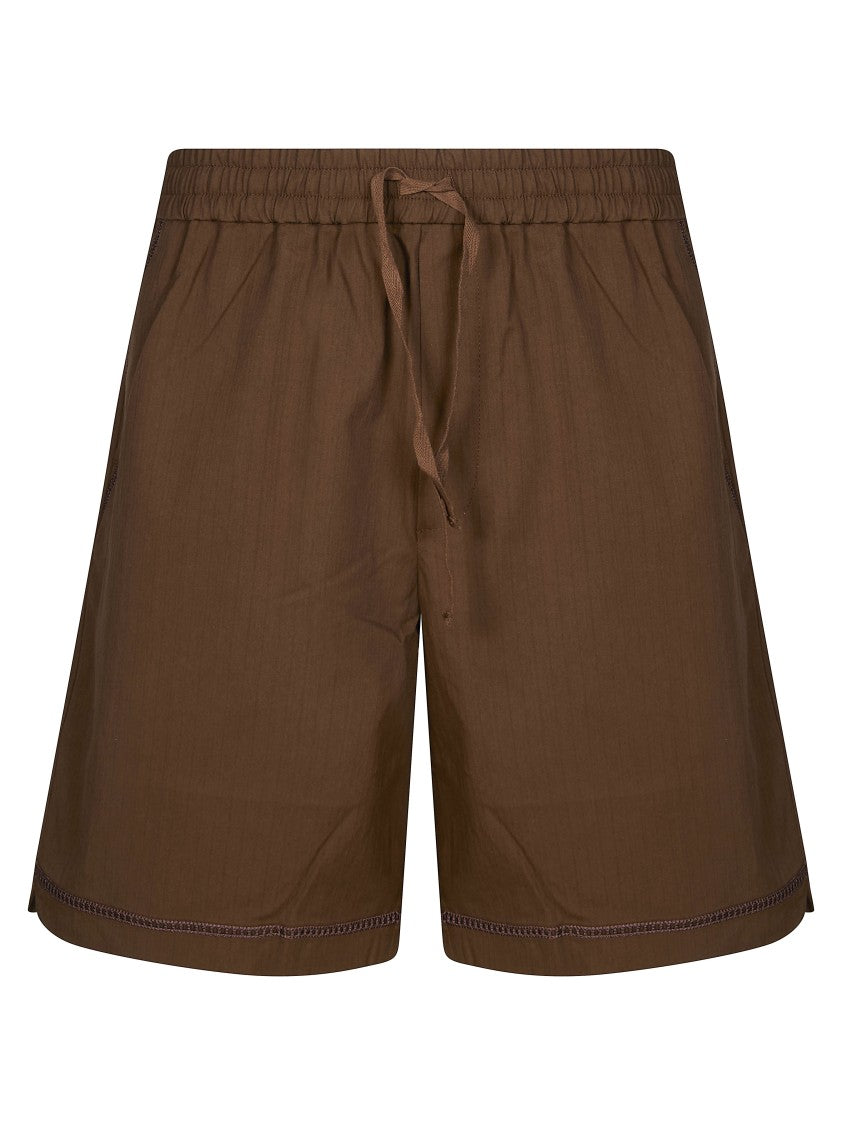 Drôle De Monsieur Relaxed Smooth Monogram Patch Shorts