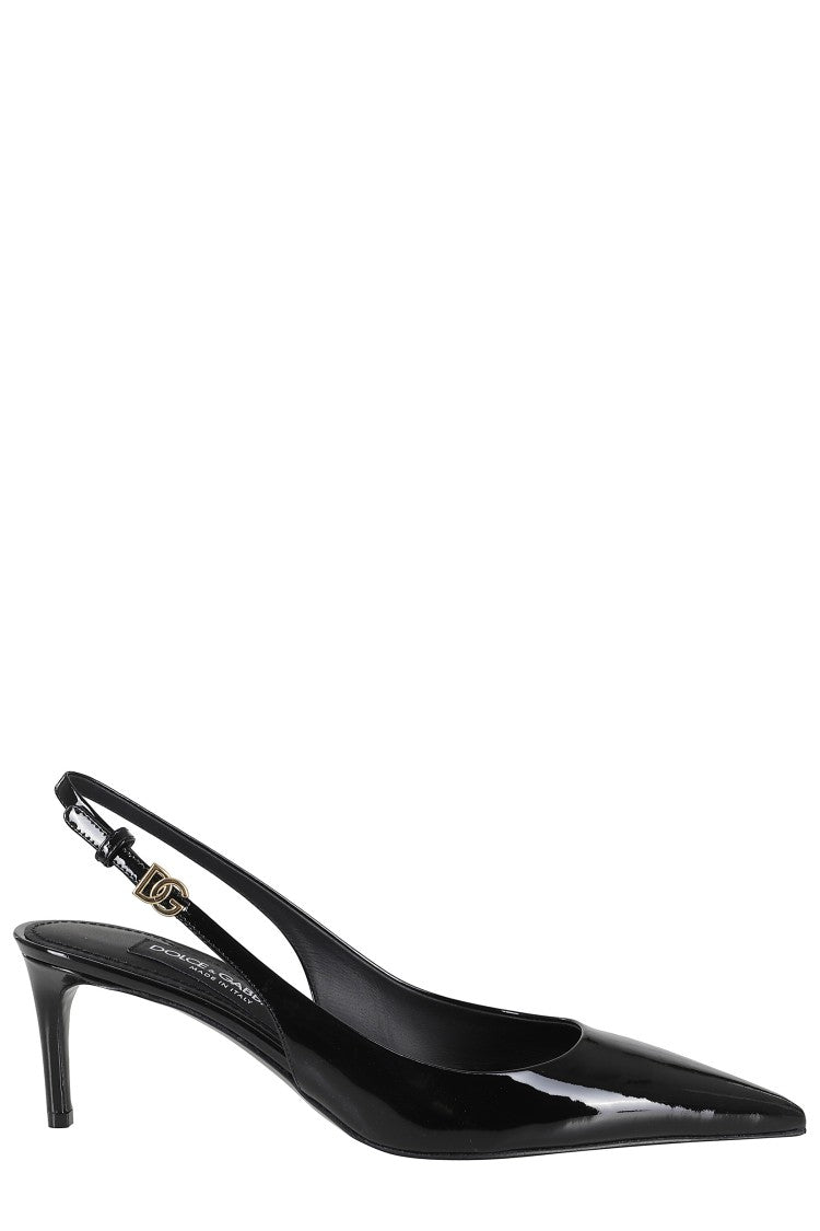 Dolce & Gabbana Black Slingback Patent Leather Pointed Pumps
