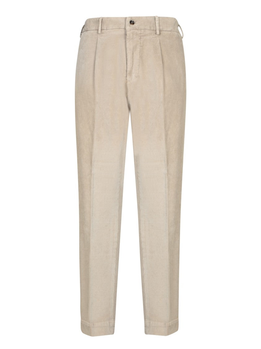 Dell'oglio Tailored Beige Trousers With Smooth Finish