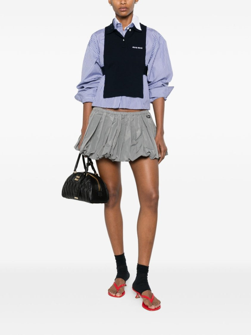 Miu Miu Pleated Elastic Mini Skirt