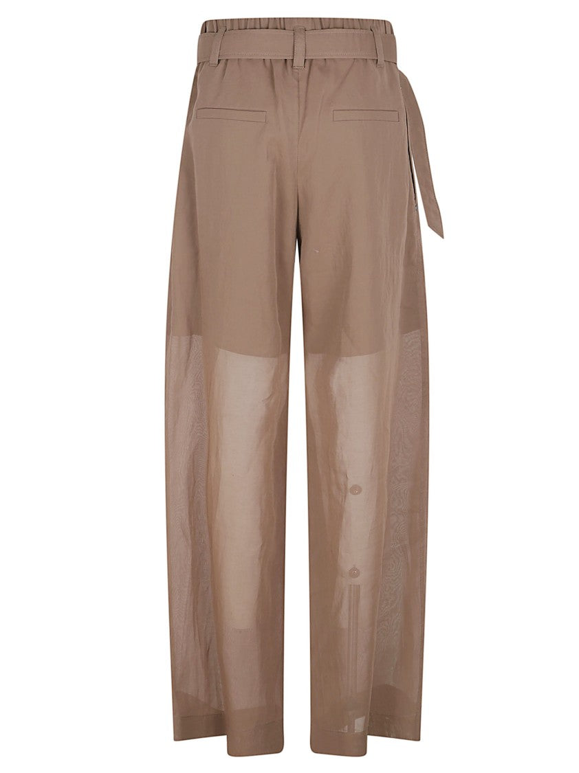 Brunello Cucinelli High-Waisted Brown Trousers