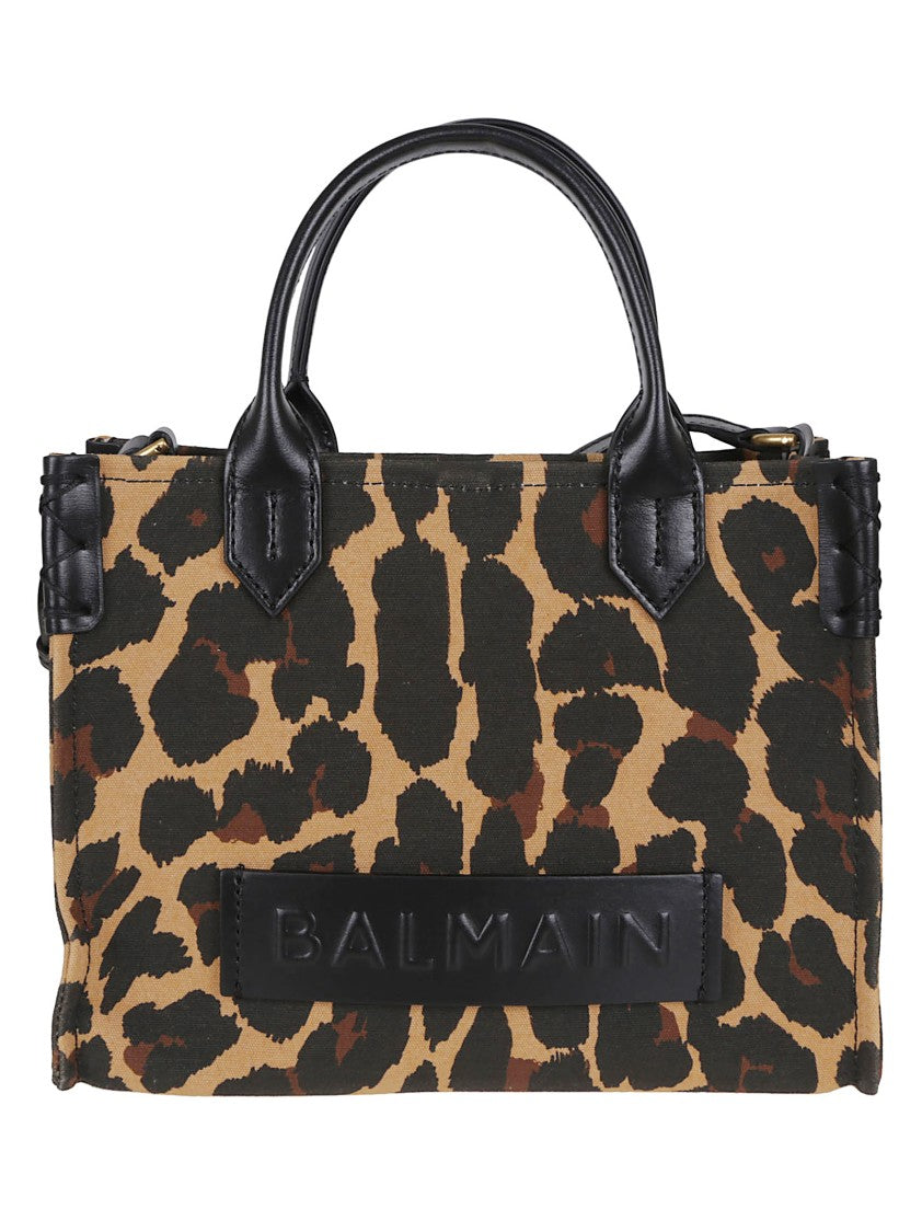 Balmain B-Army Shopper Small -Leo Canvas&Calf