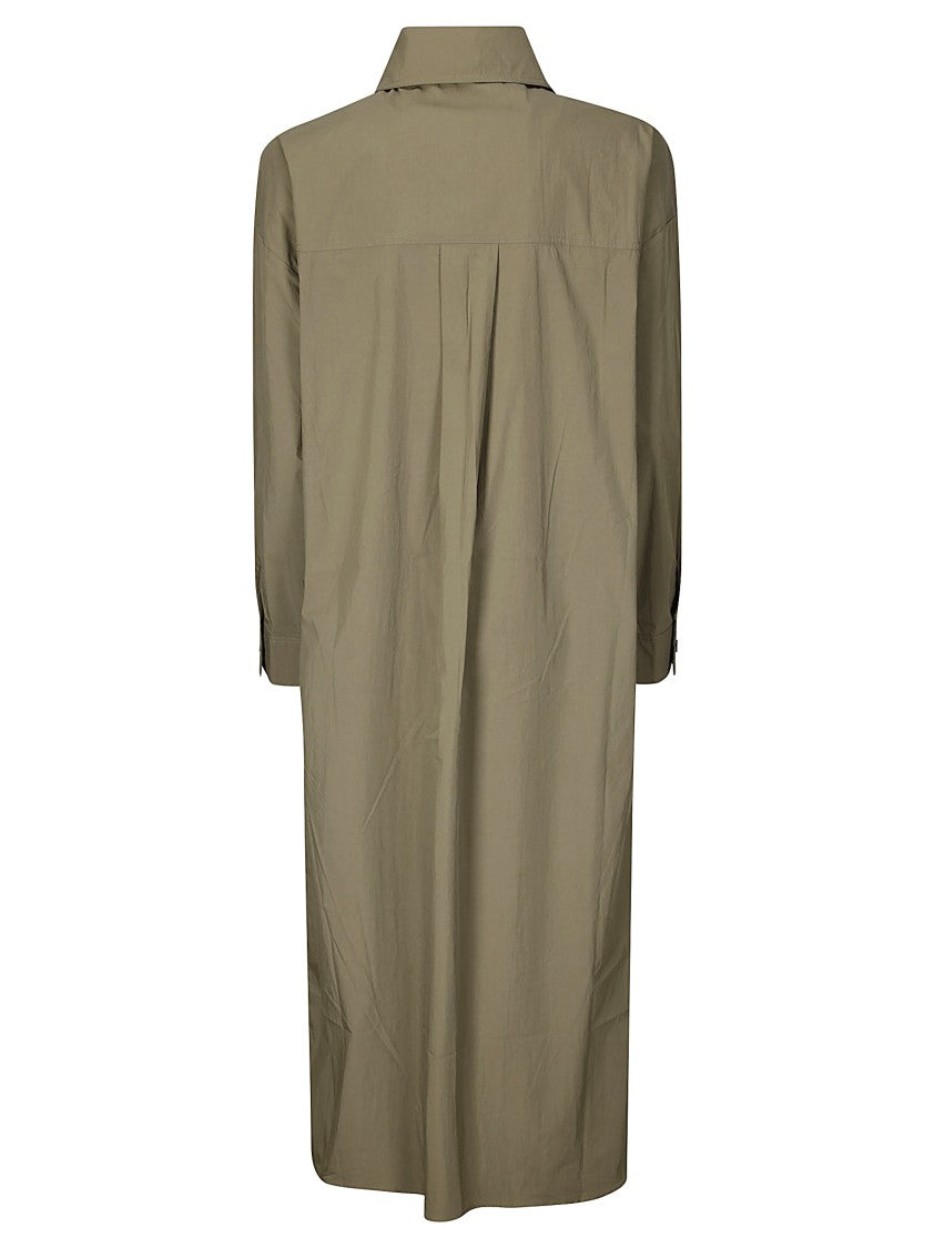 P.A.R.O.S.H. Olive Dresslong Sleeve Dress With Collar