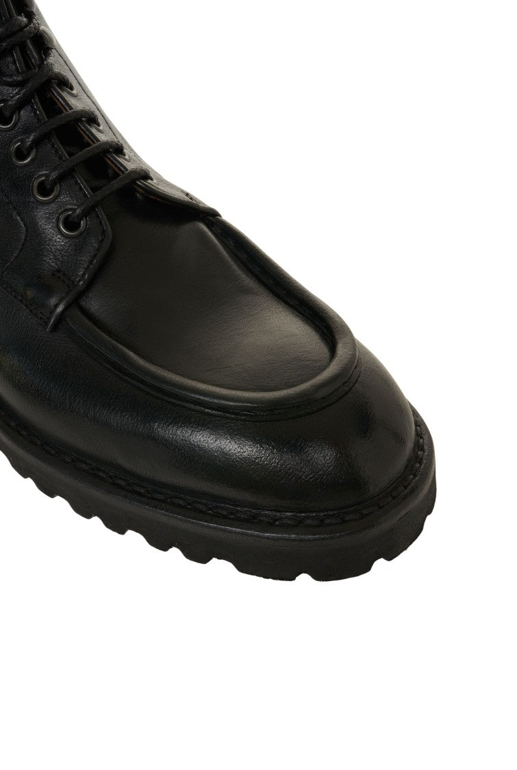 Green George Sculpted Sole Ankle Boots Crafted In Premium Leather