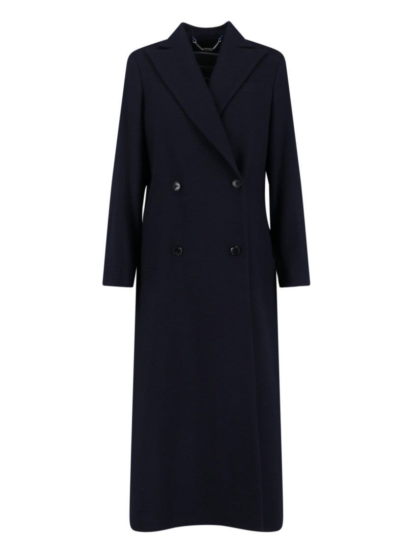 Kiton Double-Breasted Cashmere Coat With Notch Lapel