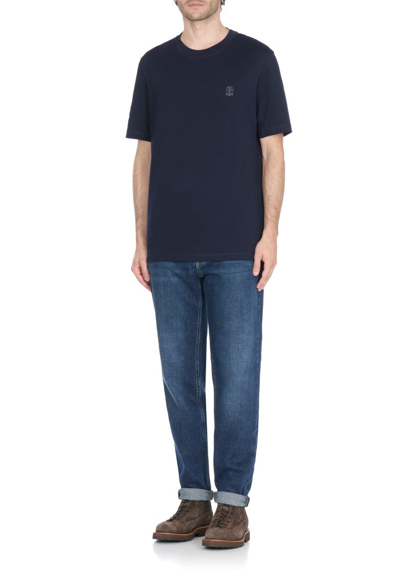 Brunello Cucinelli Signature Logo Cotton T-Shirt