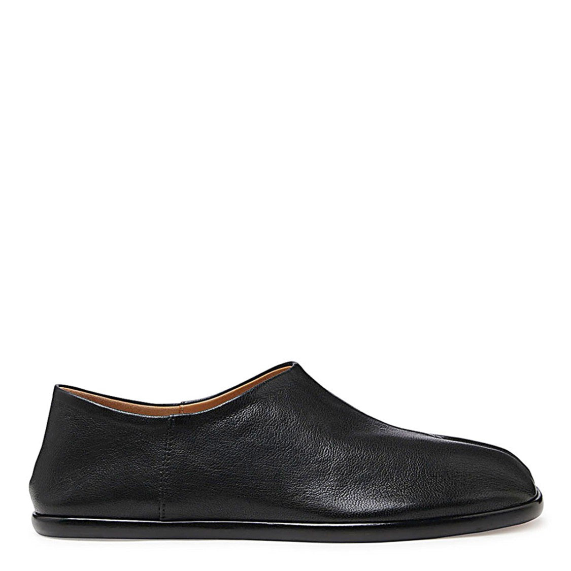 Maison Margiela Black Leather Flats With Split-Toe Detail